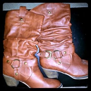 Refresh Wild-2 Western Style Mid Calf Boot Brown